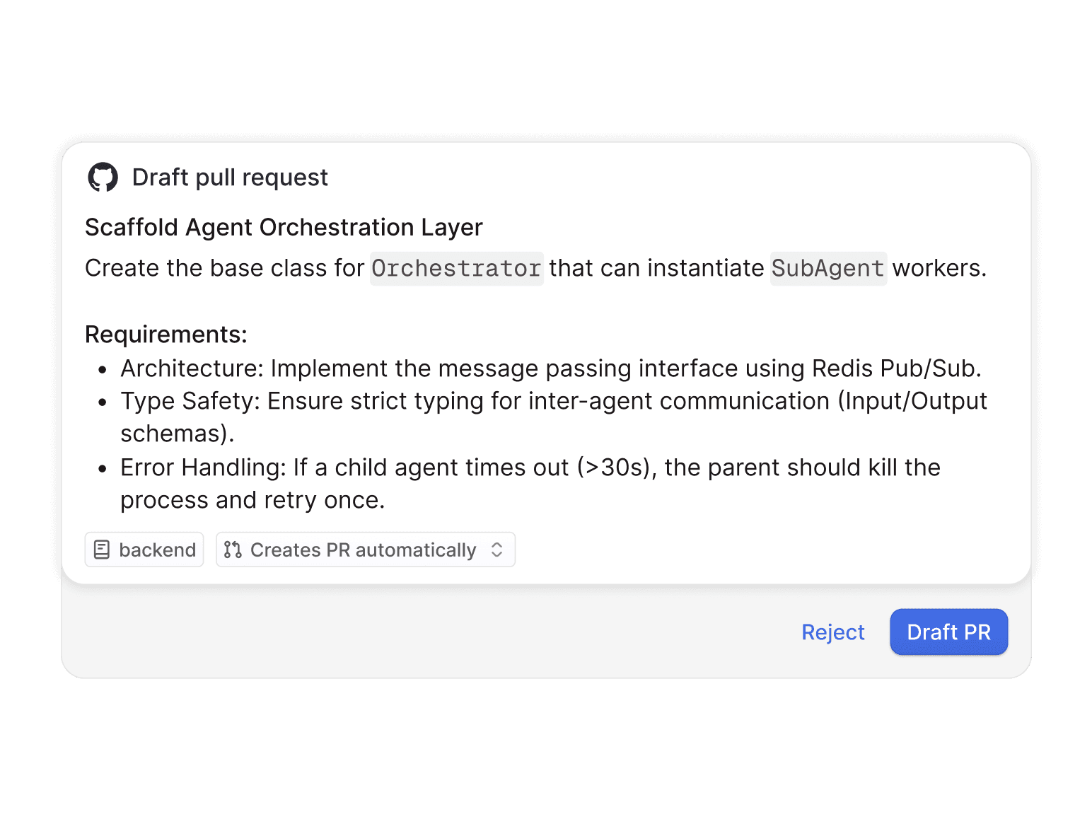 Draft PR from talking