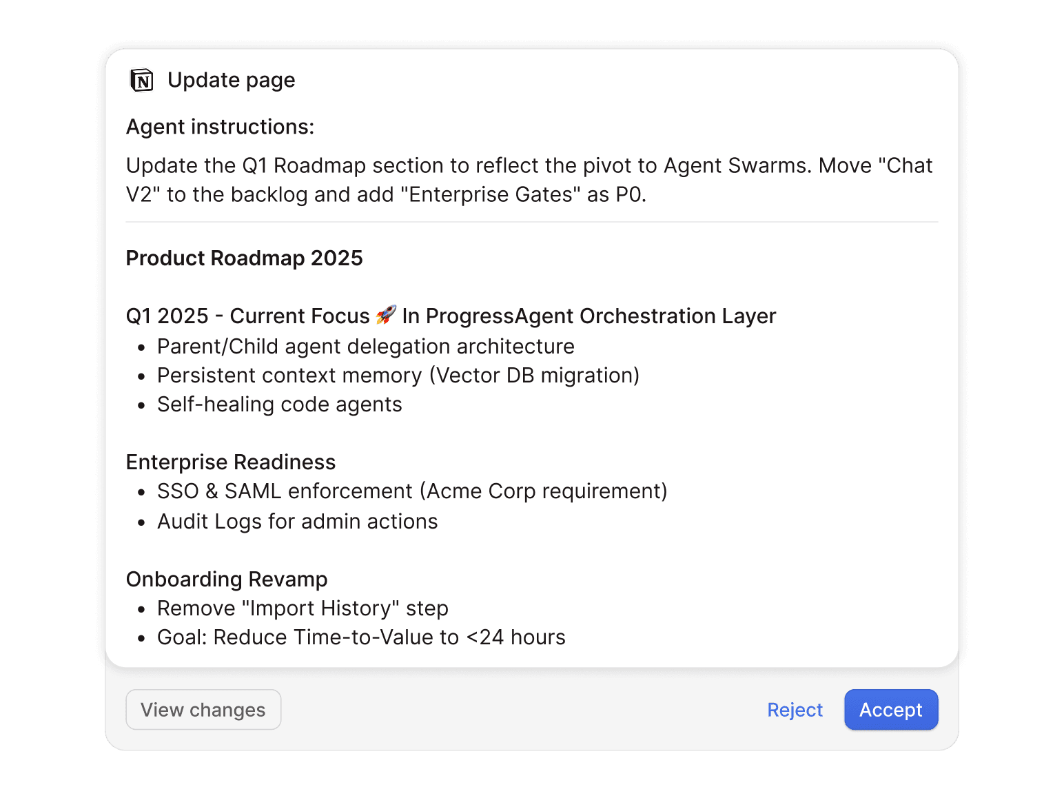 Keep Notion pages updated