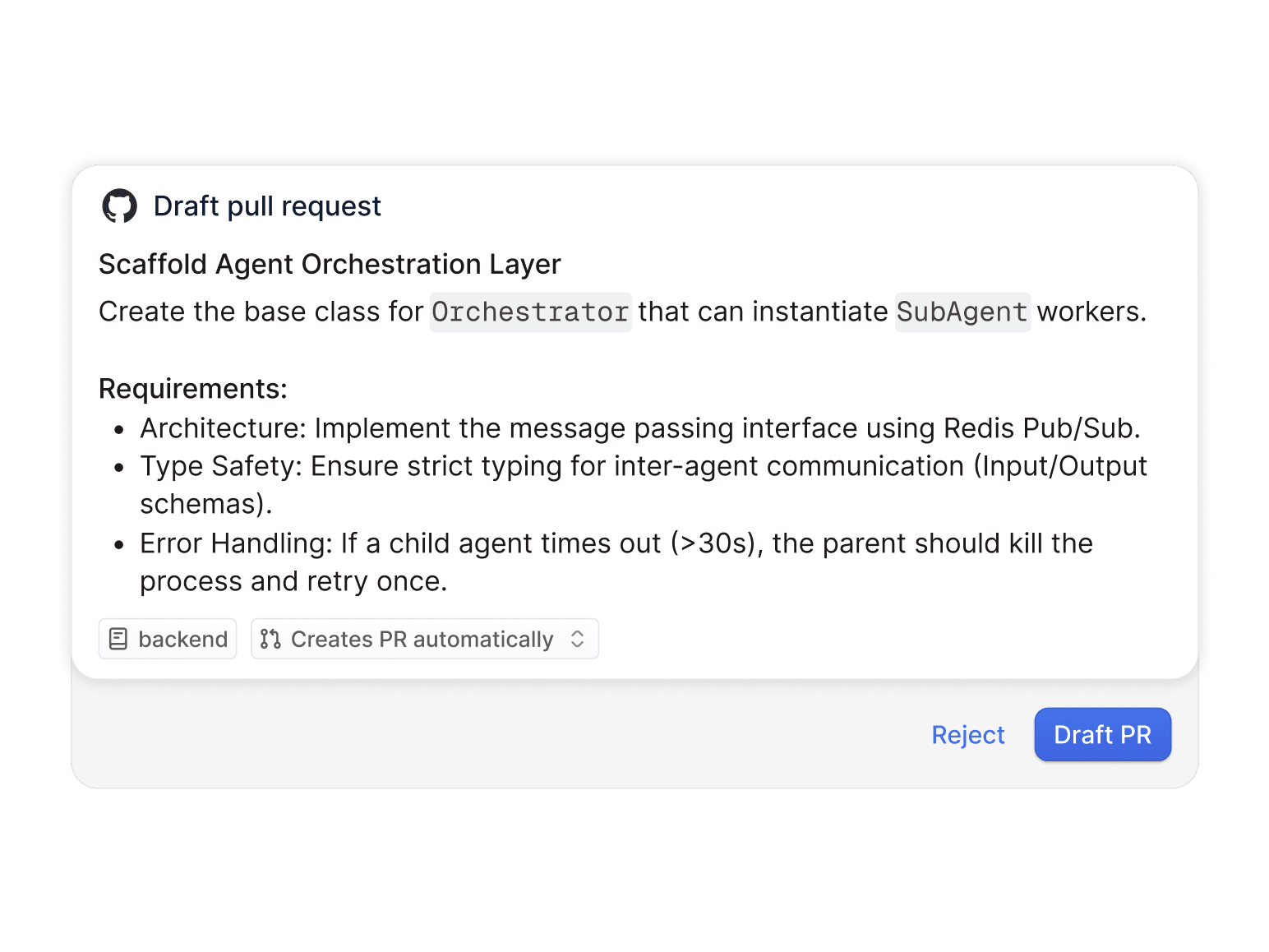 Draft PR from talking