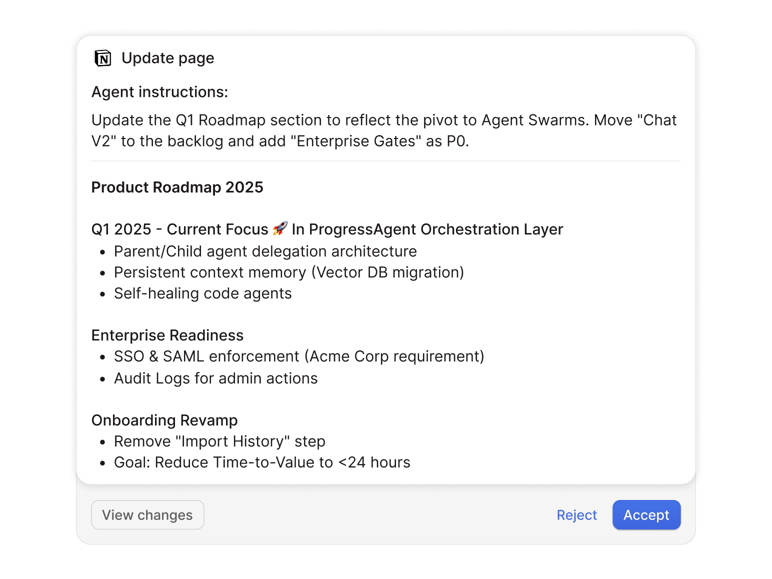Keep Notion pages updated