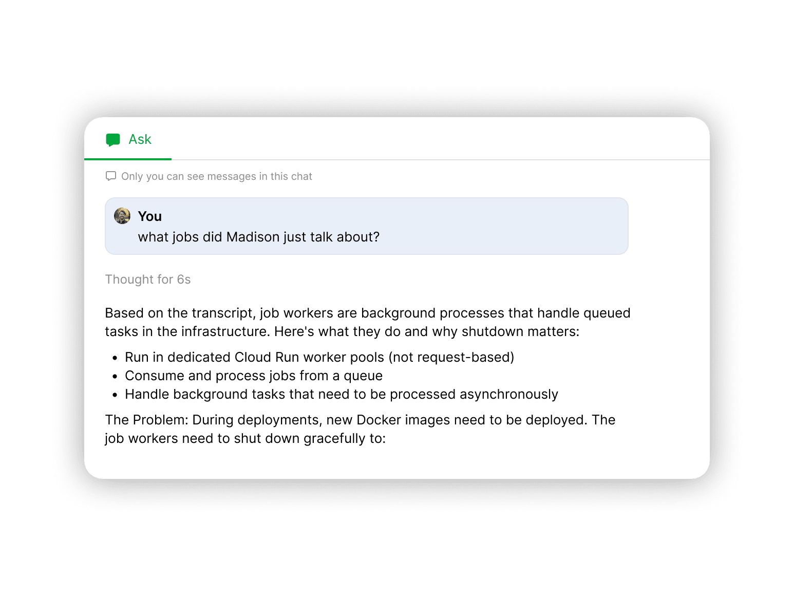 Ask privately in meetings